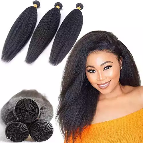 DAIMER Kinky Straight Human Hair 3 Bundles