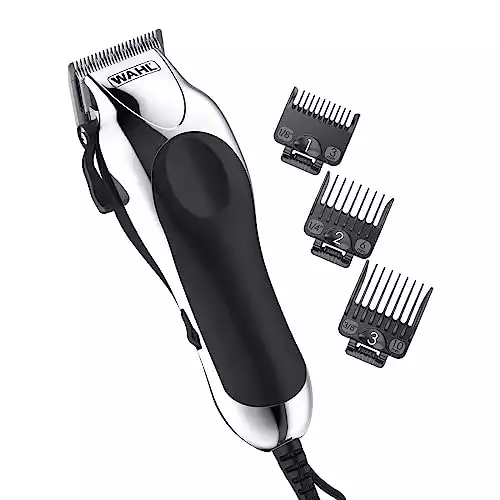 Wahl USA Chrome Pro Corded Clipper Complete Haircutting Kit for Men