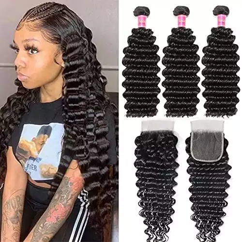 Nadula Hair Peruvian Deep Wave Virgin Human Hair Bundles