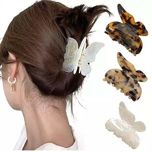 Acrylic Hair Claw Butterfly Tortoise Shell Hair Clips