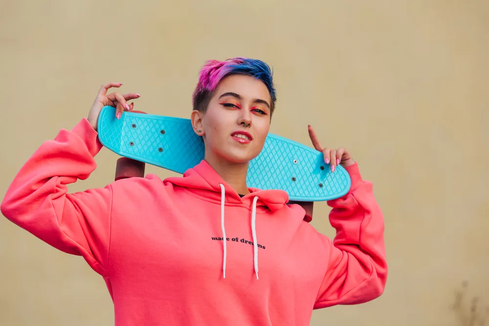 Enby Haircuts: 16 Cute Enby Haircut Styles for All Hair Types 28 Her shaggy bob haircut perfectly combines femininity and masculinity, allowing her to express herself authentically and boldly.