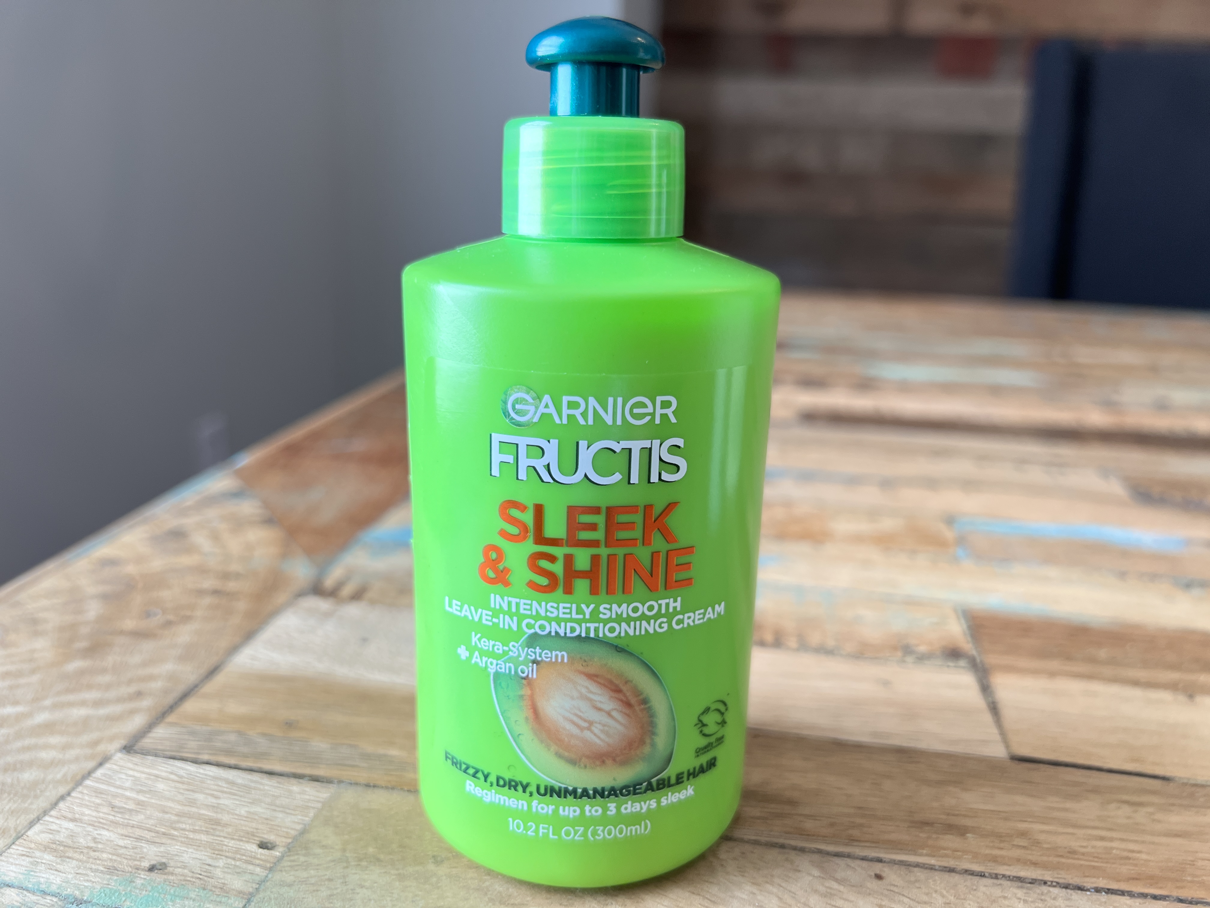 Garnier Fructis Sleek & Shine Intensely Smooth leave-on conditioning cream.