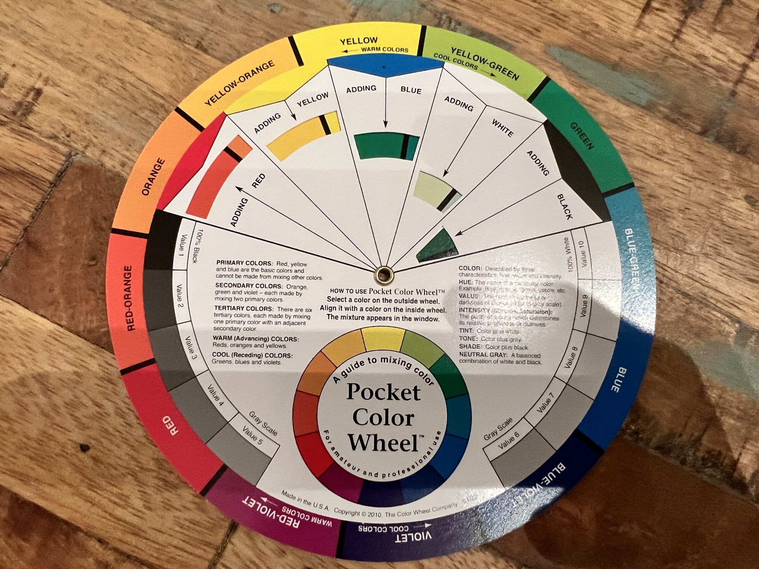 The Pocket Color Wheel does a good job of explaining hair color theory by highlighting certain colors with detailed descriptions.