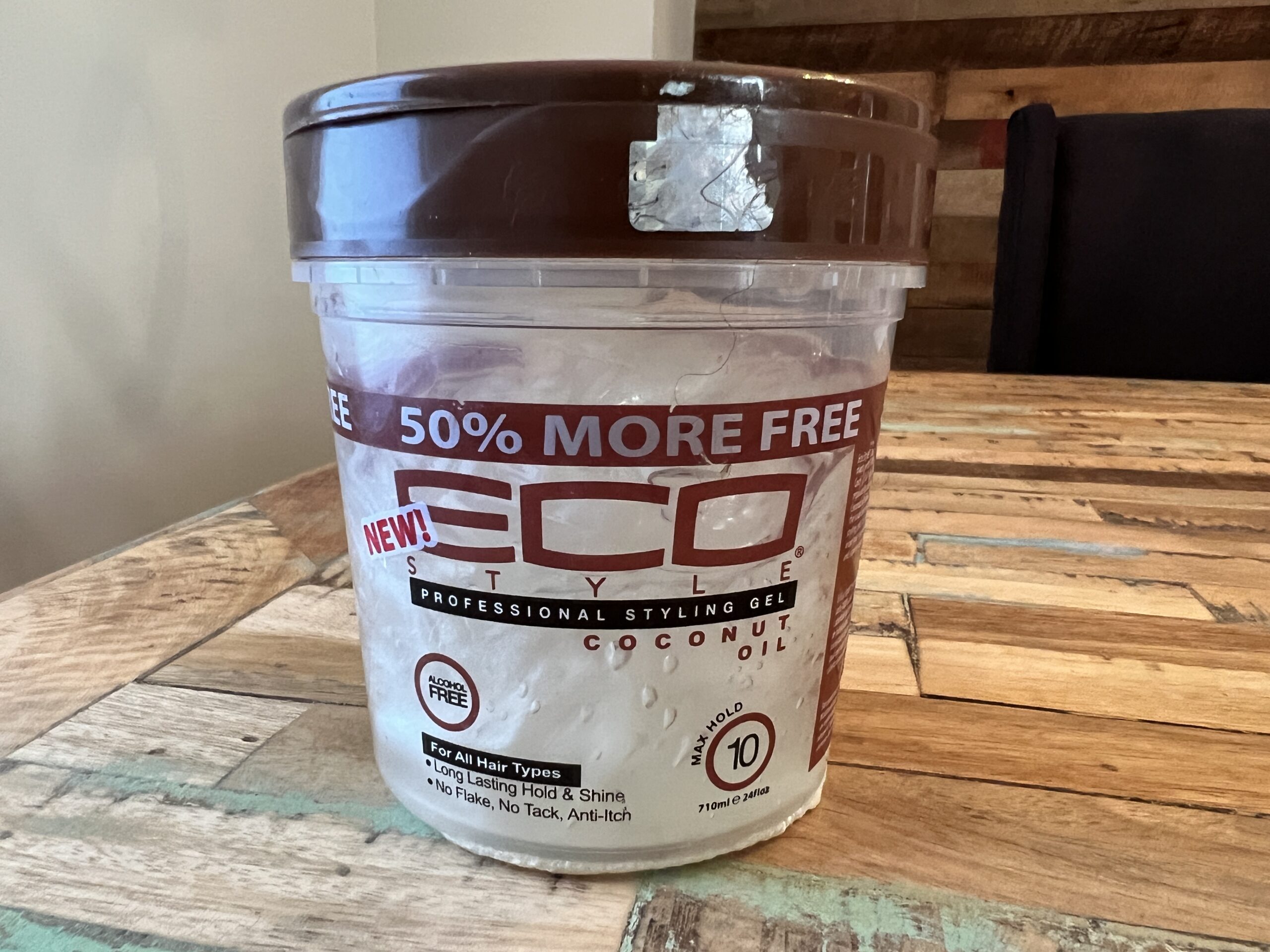 ECO Style Professional Styling Gel with coconut oil that's for all hair types.