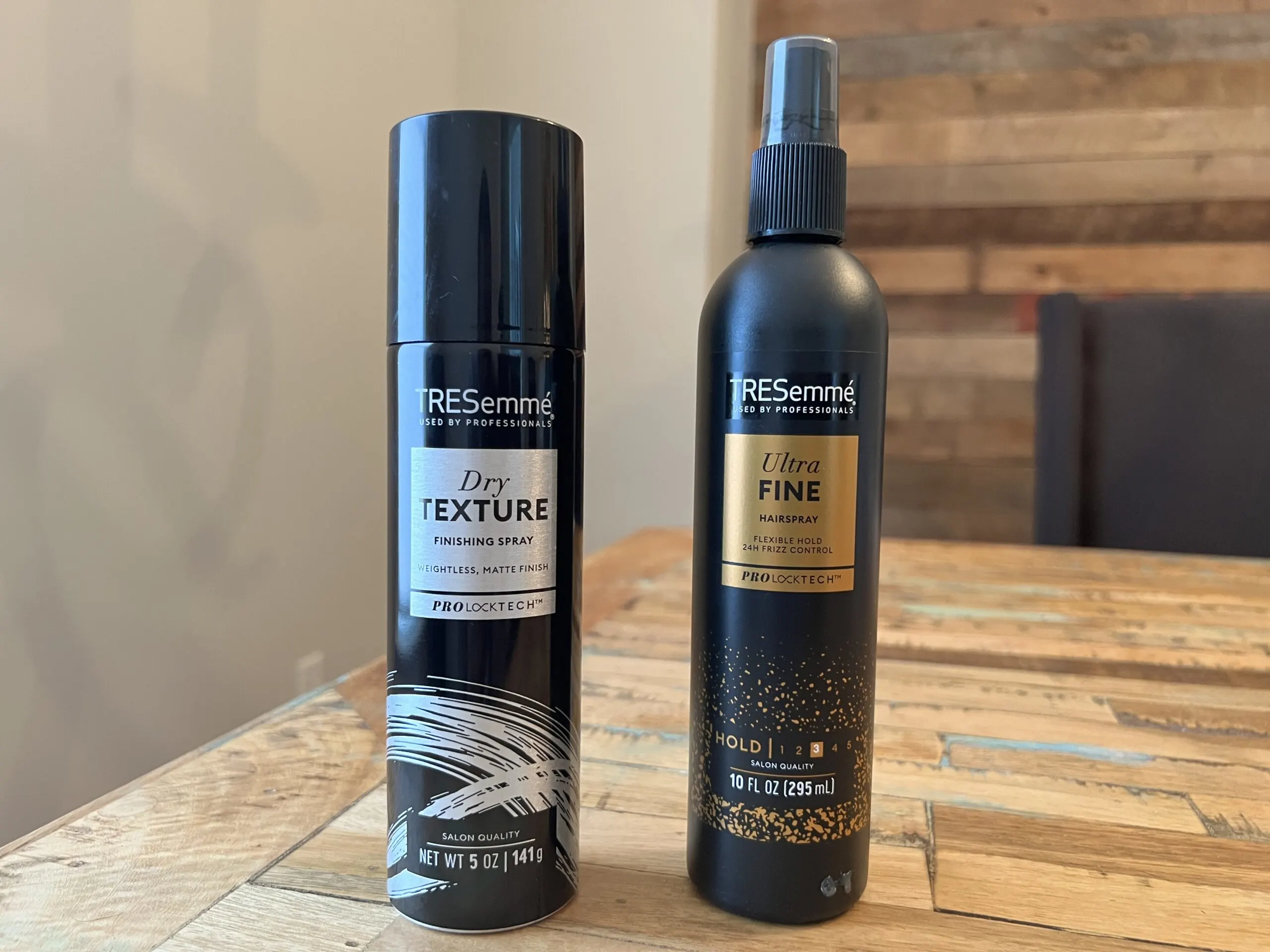 Texture Spray vs. Hair Spray: Is Texture or Hair Spray Better? 2 TRESemmé Dry Texture Spray versus TRESemmé Ultra Fine Hair Spray